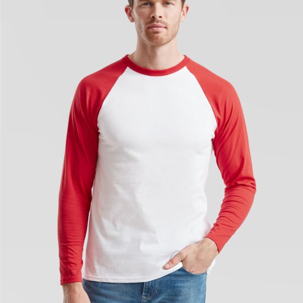 Long Sleeve Baseball T-Shirt by Fruit of the Loom Thumbnail