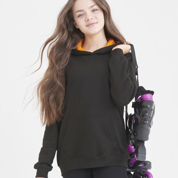 Children's Contrast  Varsity Hooded Sweatshirt by AWD Thumbnail